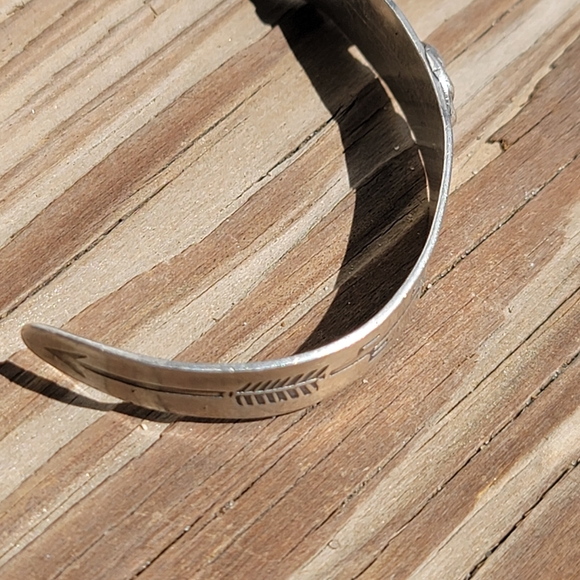 1940s Turquoise Navajo Sterling Products Coin Silver Cuff Bracelet Thunderbird - Picture 12 of 16